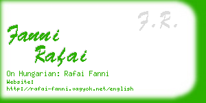 fanni rafai business card